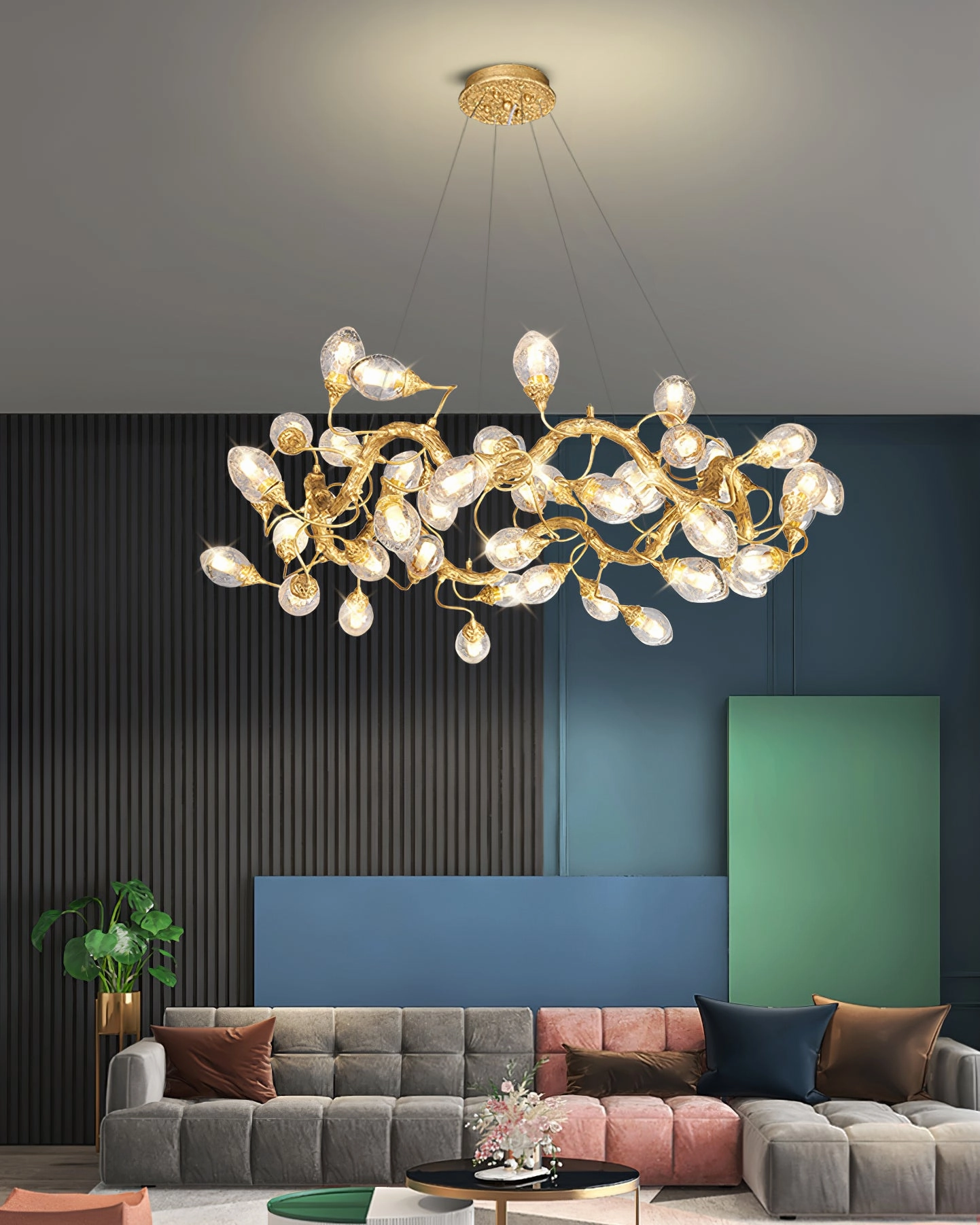 Lotus Brass Chandeliers