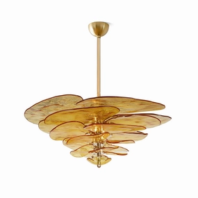Lotus Leaf Murano Chandelier flowerpot LED lamp