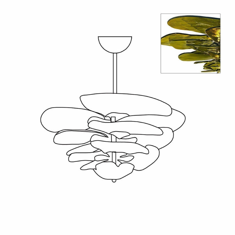 Lotus Leaf Murano Chandelier