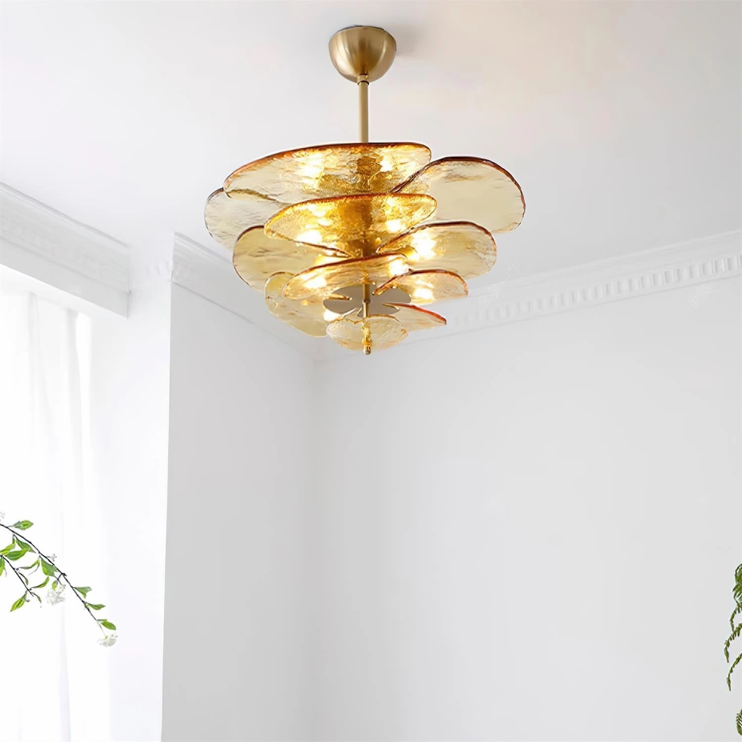 Lotus Leaf Murano Chandelier