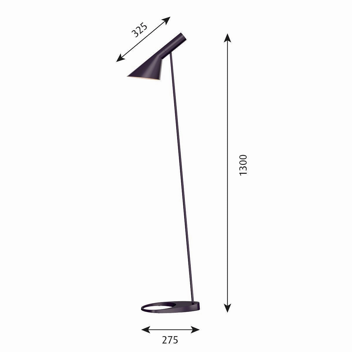 Louis Poulsen Aj Floor Lamp V3, Aubergine