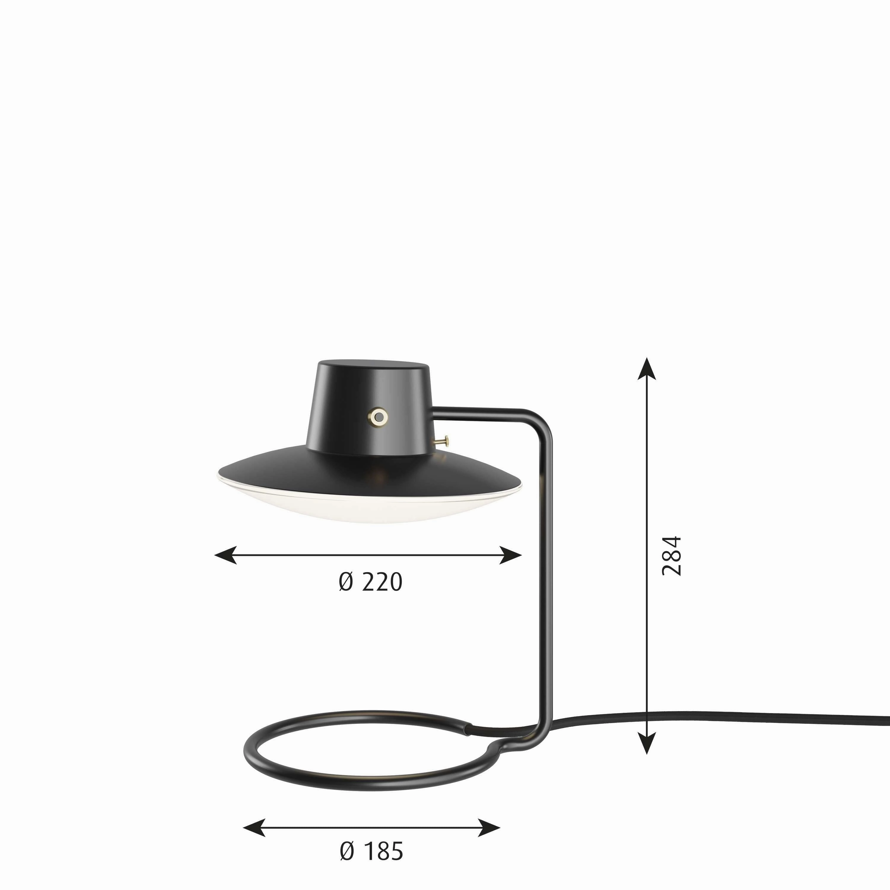 Louis Poulsen Aj Oxford Table Lamp Metal Black/Opal Glass  28 Cm