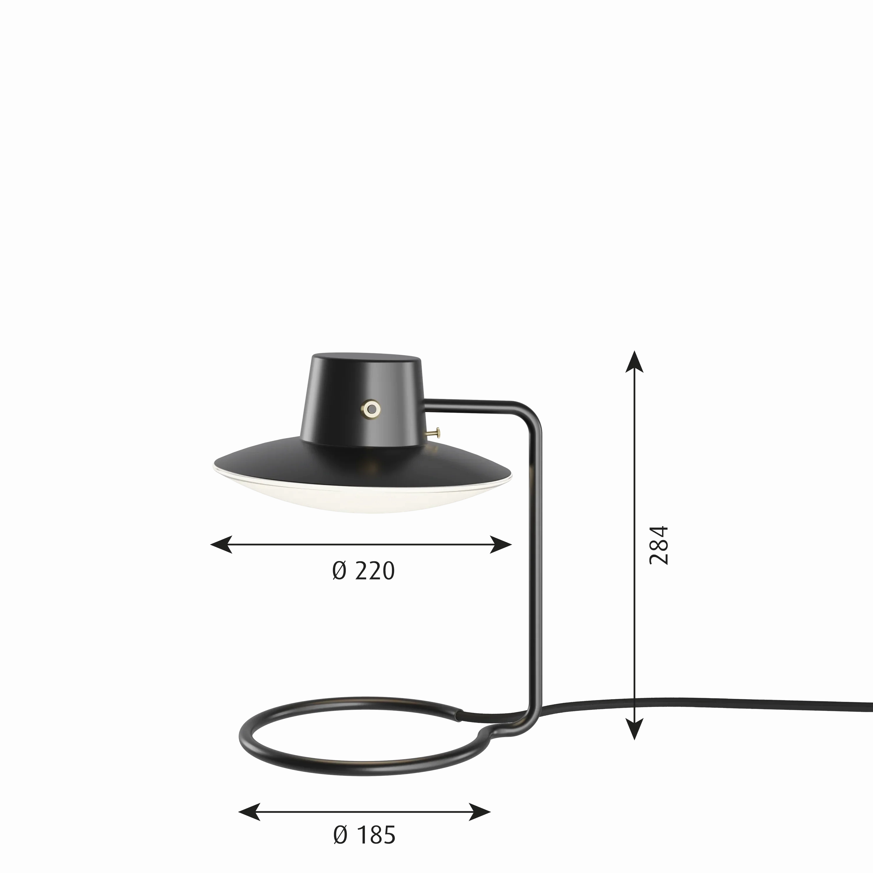Louis Poulsen Aj Oxford Table Lamp Metal Black/Opal Glass  28 Cm