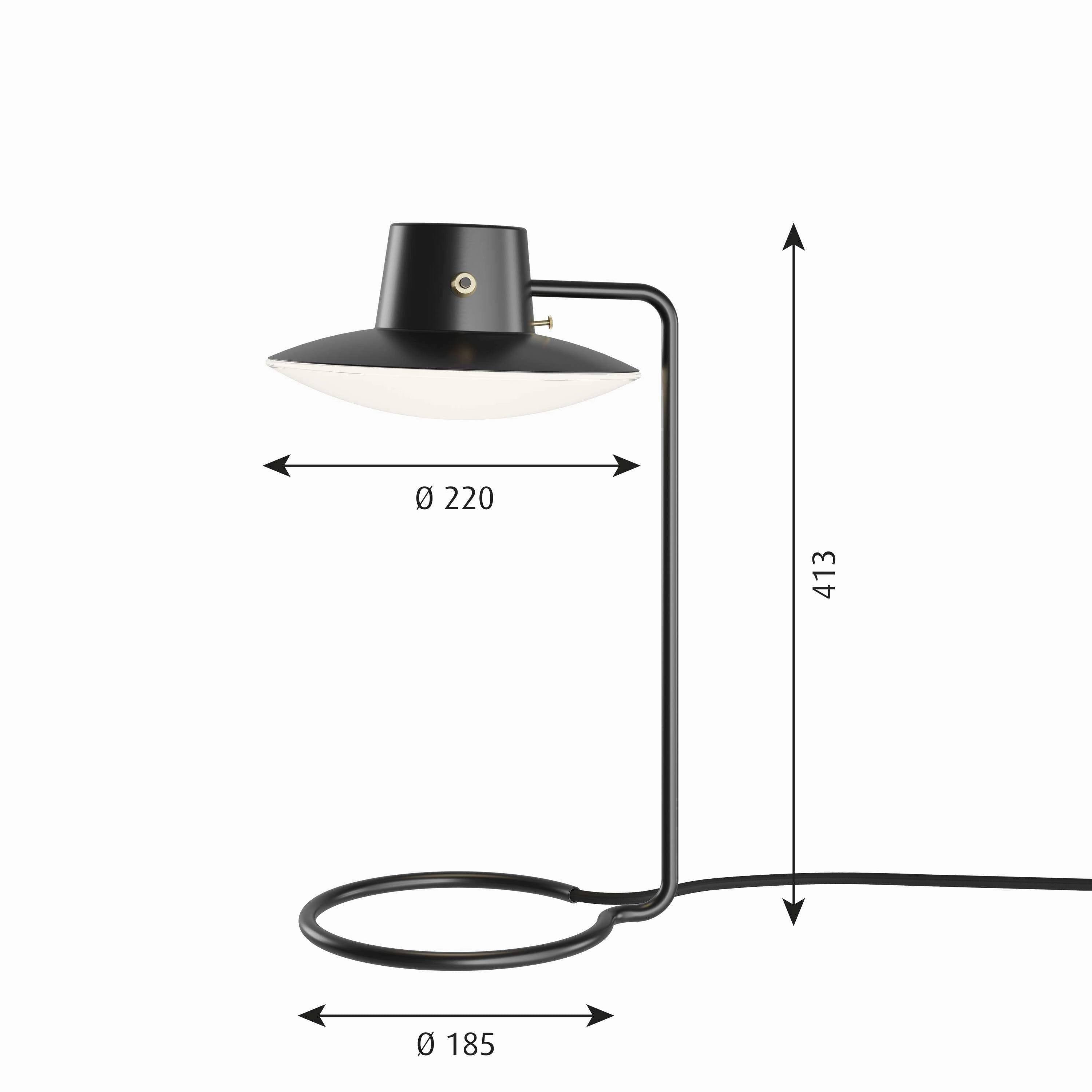 Louis Poulsen Aj Oxford Table Lamp Metal Black/Opal Glass  41 Cm