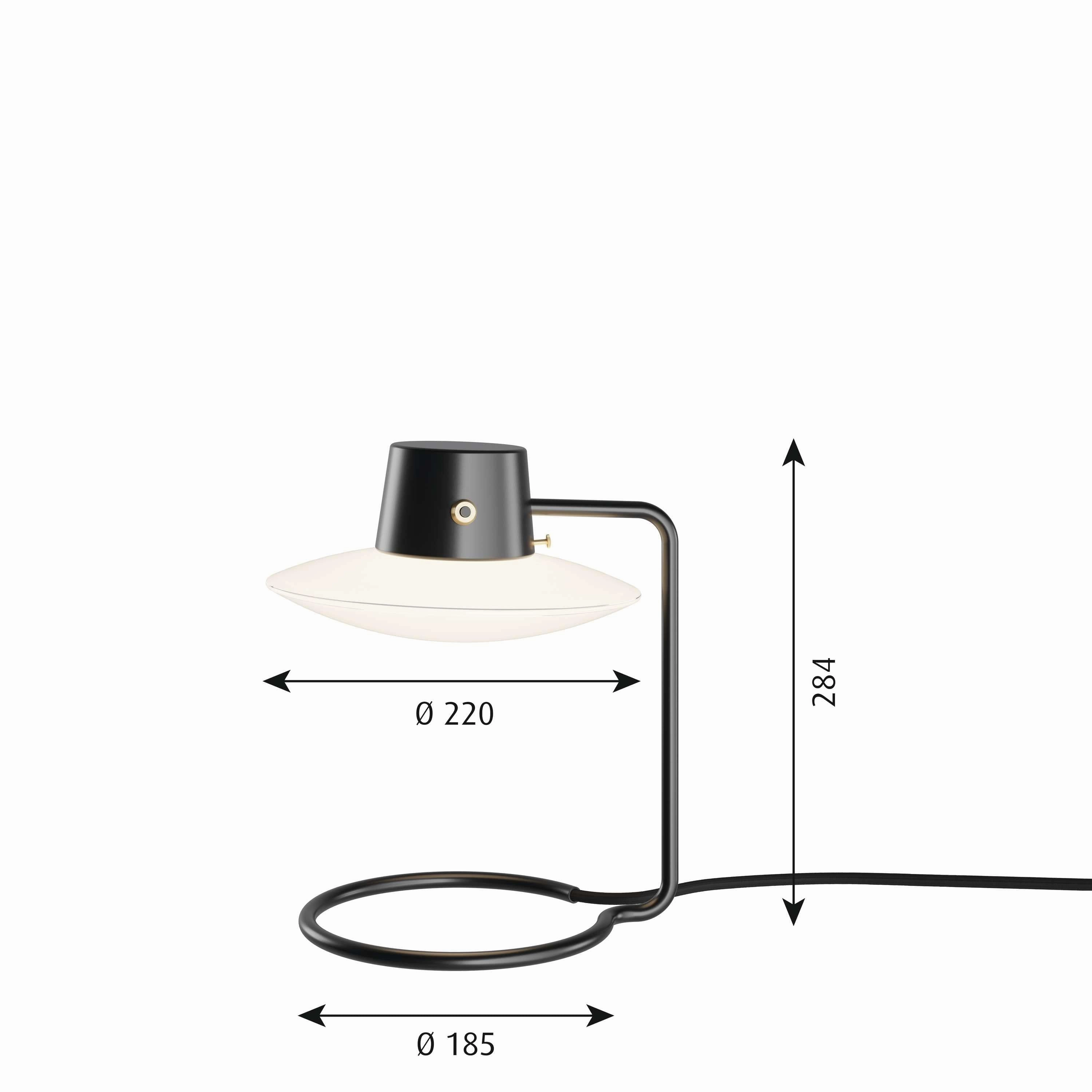 Louis Poulsen Aj Oxford Table Lamp Opal Glass  28 Cm