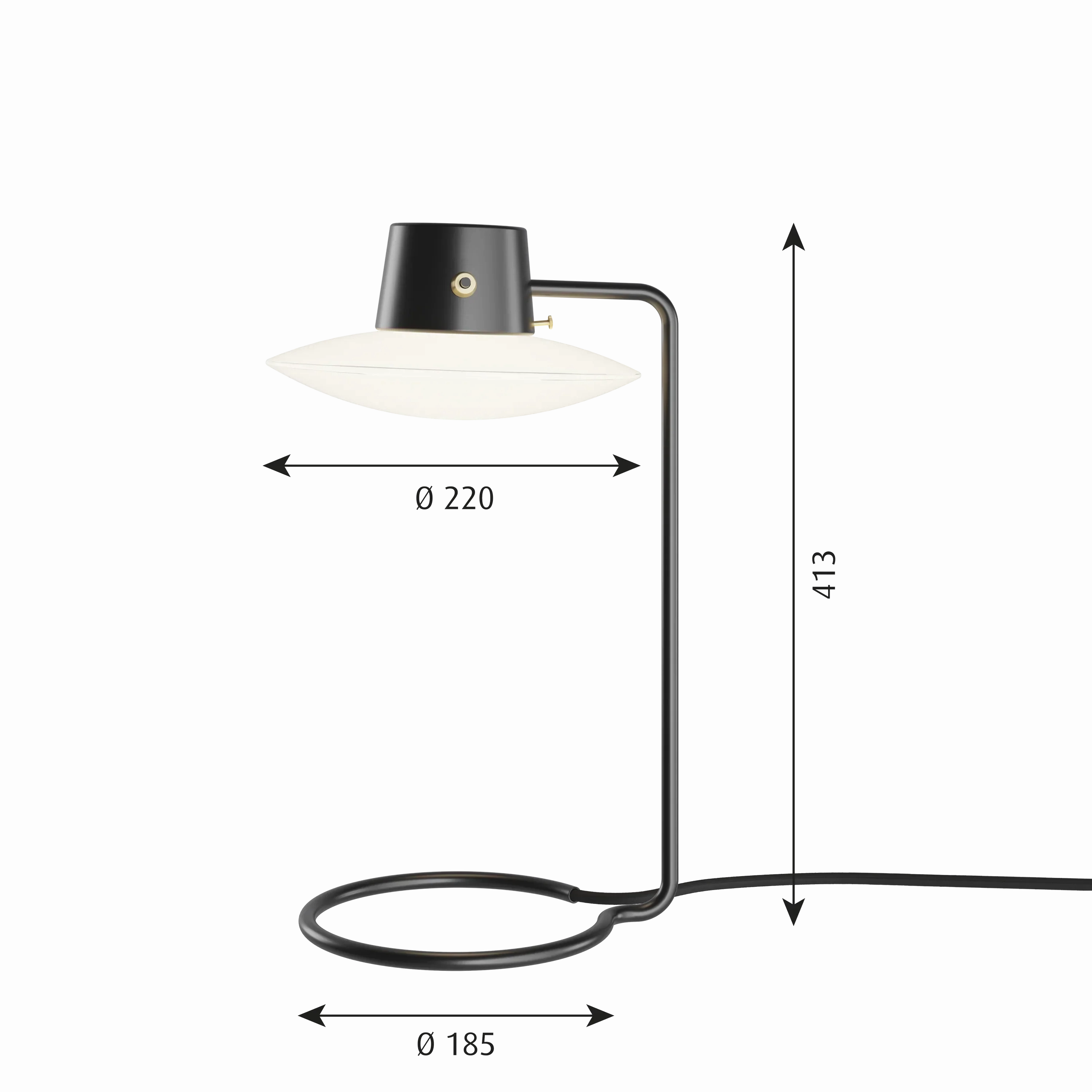 Louis Poulsen Aj Oxford Table Lamp Opal Glass  41 Cm