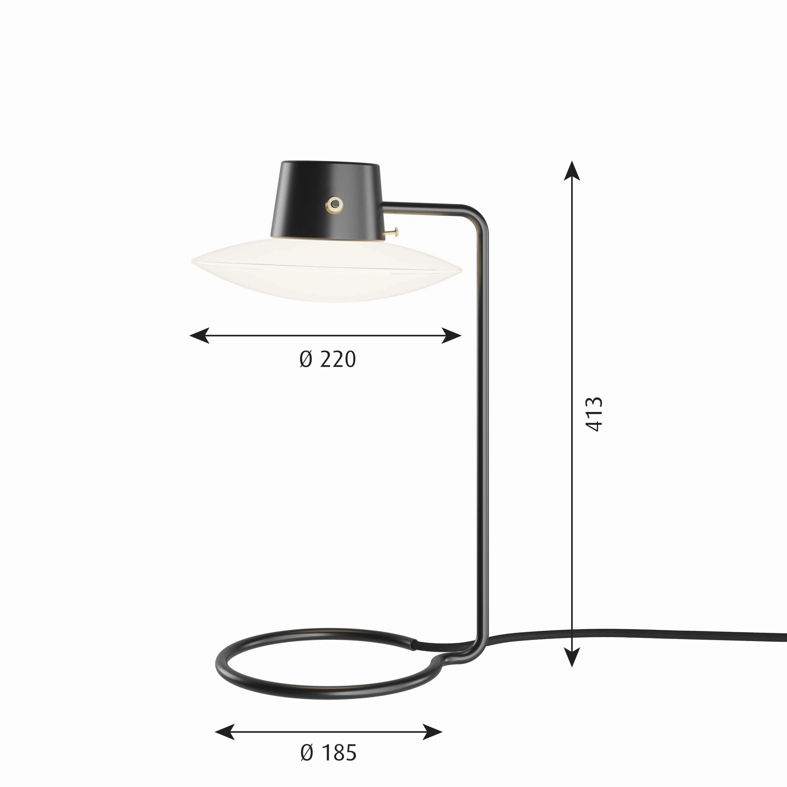 Louis Poulsen Aj Oxford Table Lamp Opal Glass  41 Cm