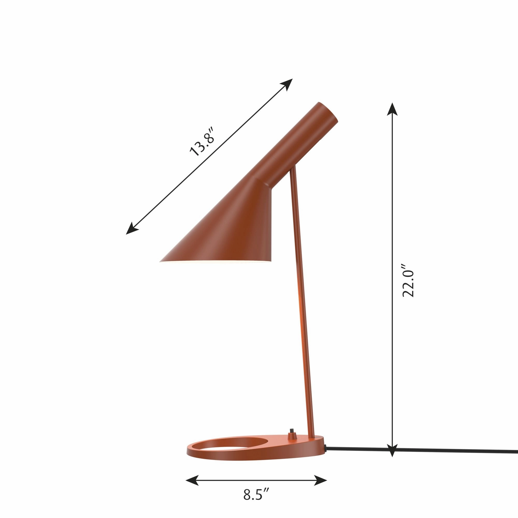 Louis Poulsen Aj Table Lamp V3, Rusty Red
