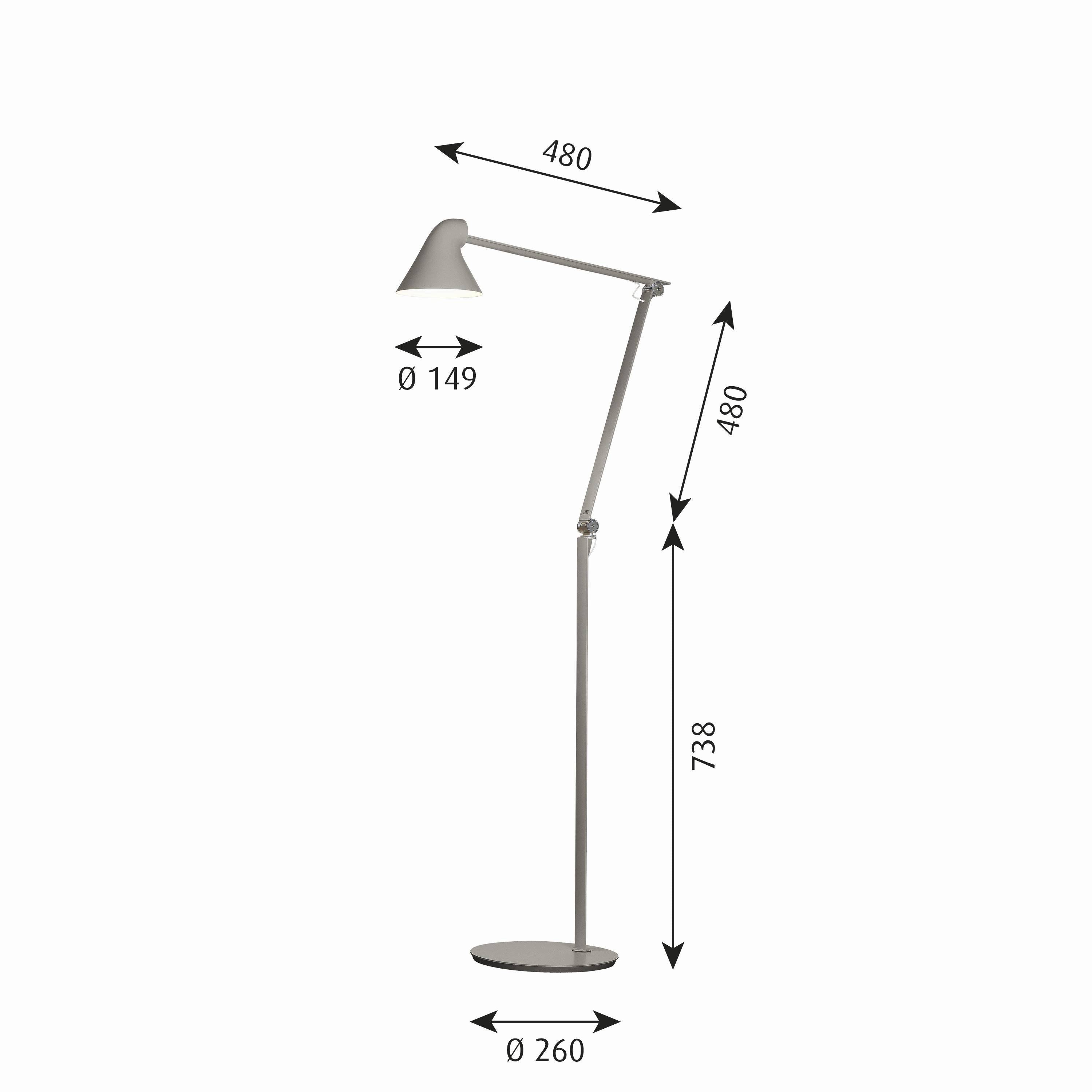 Louis Poulsen Njp Floor Lamp, Grey