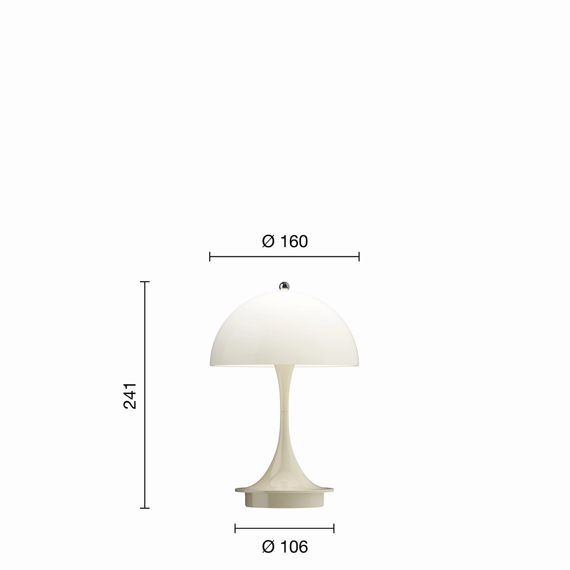 Louis Poulsen Panthella 160 Portable Table Lamp V3, Opal Beige