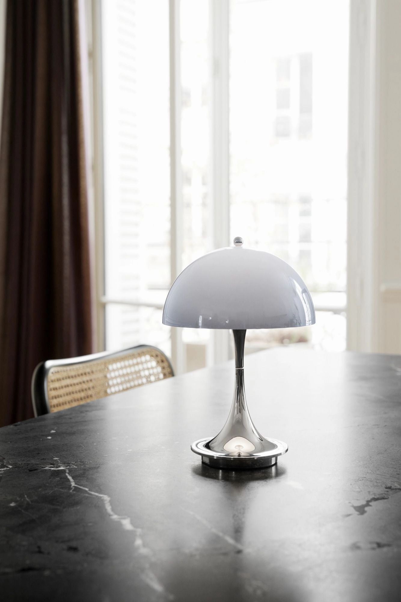 Louis Poulsen Panthella 320 Table Lamp E14, Grey Opal Acryl