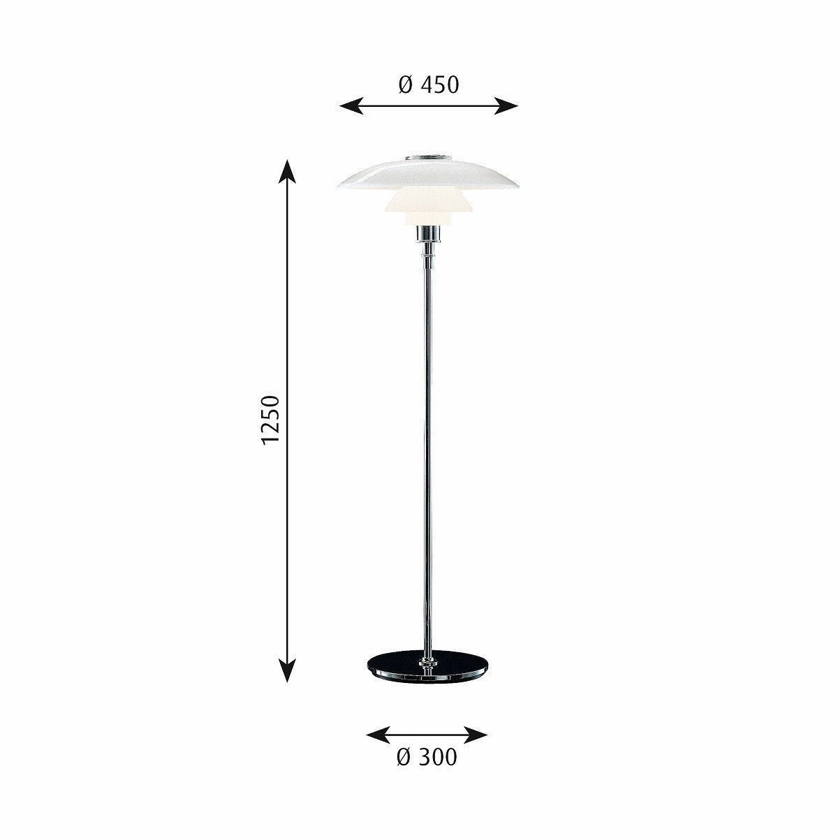 Louis Poulsen Ph 41/2 31/2 Glass Floor Lamp