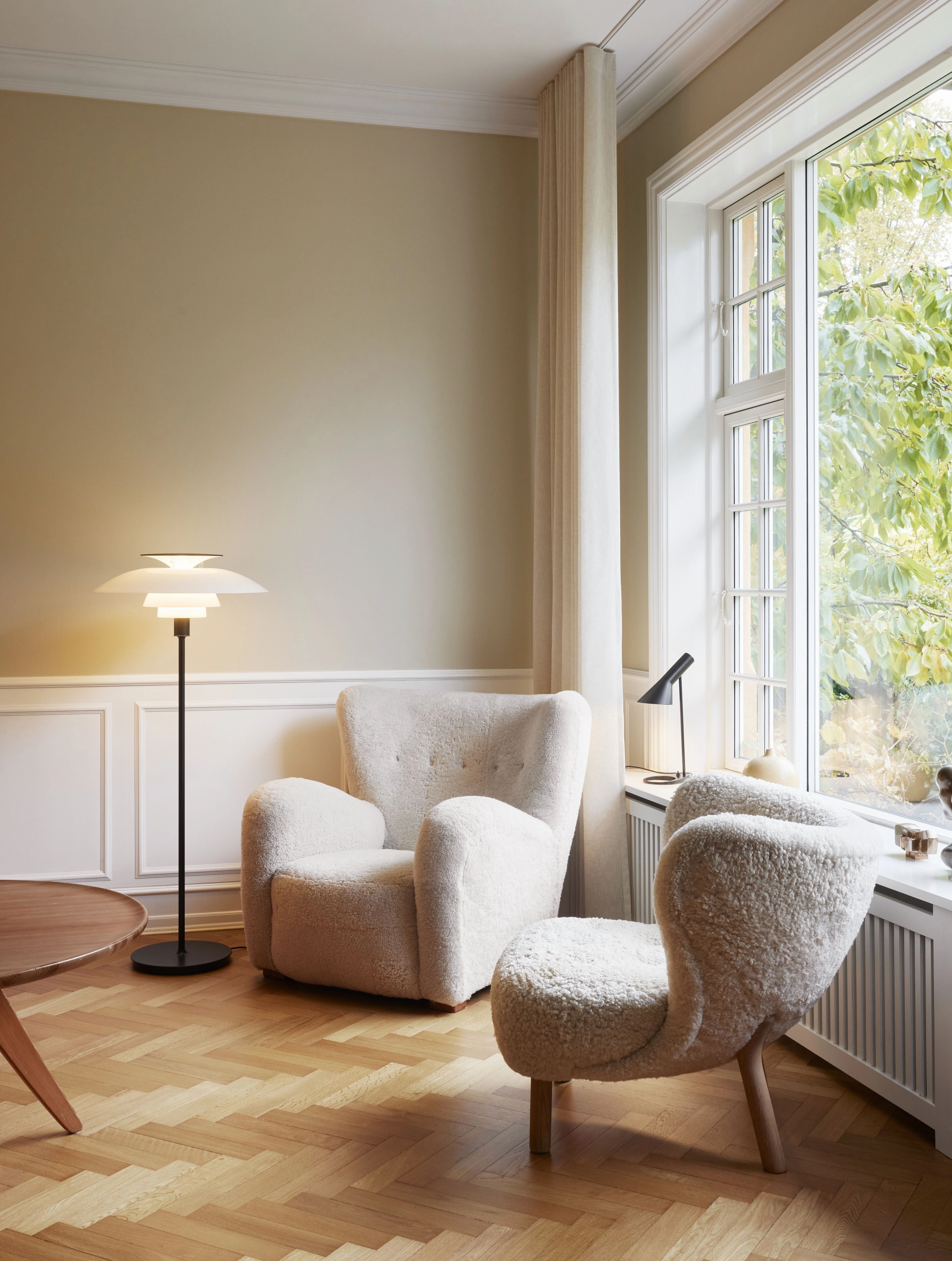 Louis Poulsen Ph 80 Floor Lamp 70 W E27 With Switch, Acrylic Opal White/Black