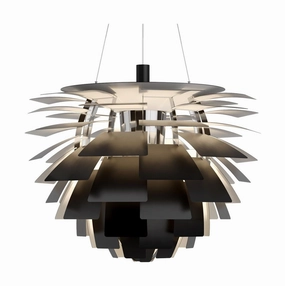 Louis Poulsen Ph Artichoke Outdoor Pendant 2606 Led 3000 K 96 W Dali ?84 Cm, Black ambient lighting fixture