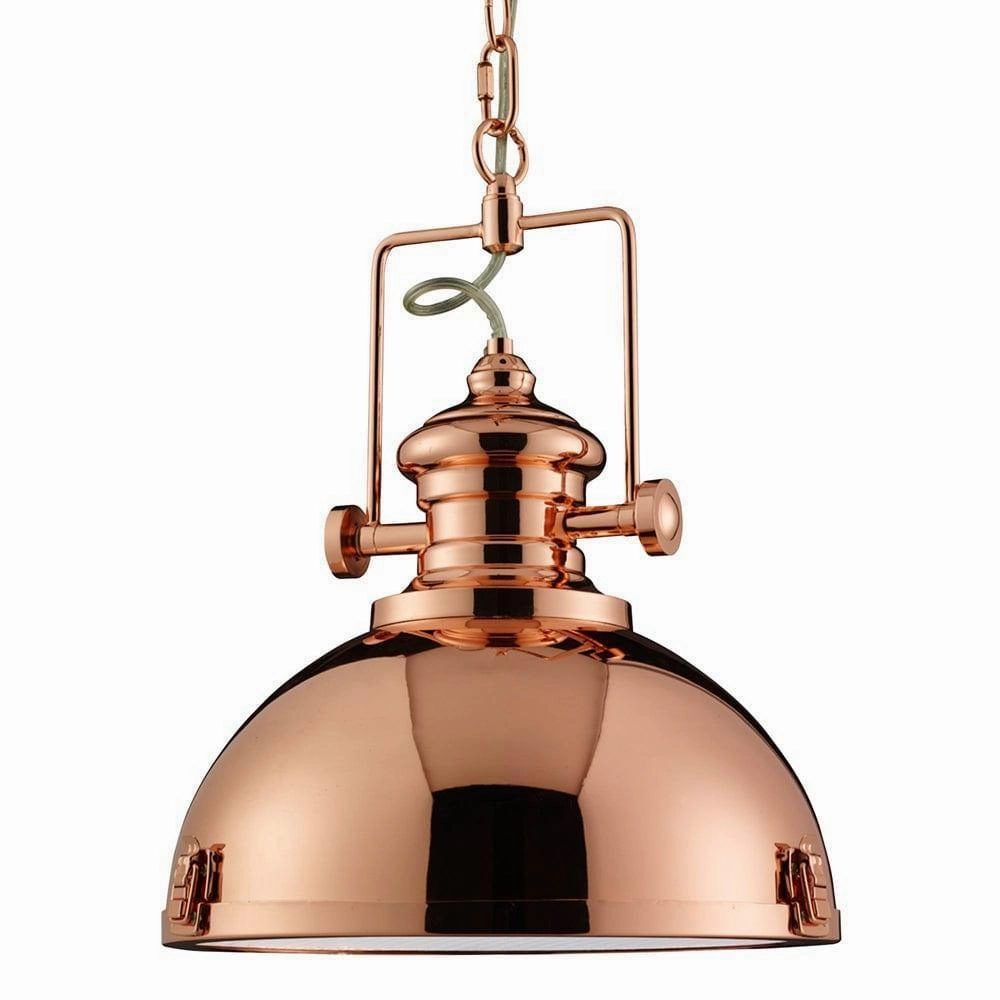 Louisiana Industrial 1 Light Copper Pendant Searchlight