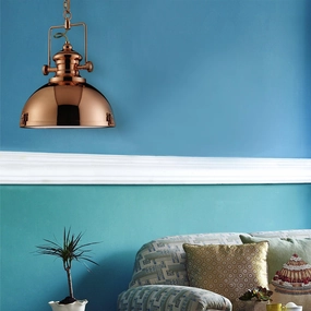 Louisiana Industrial 1 Light Copper Pendant Searchlight minimalist ceiling light