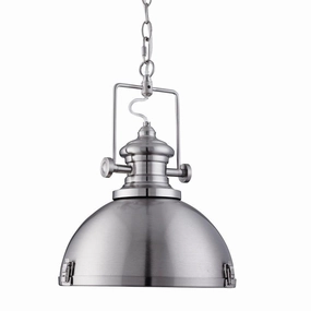 Louisiana Industrial 1 Light Satin Silver Ceiling Pendant minimalist ceiling light