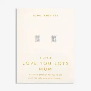 Love From Your Little Ones Love You Lots Mum Silver Plated Stud Earrings 7306 Joma Jewellery