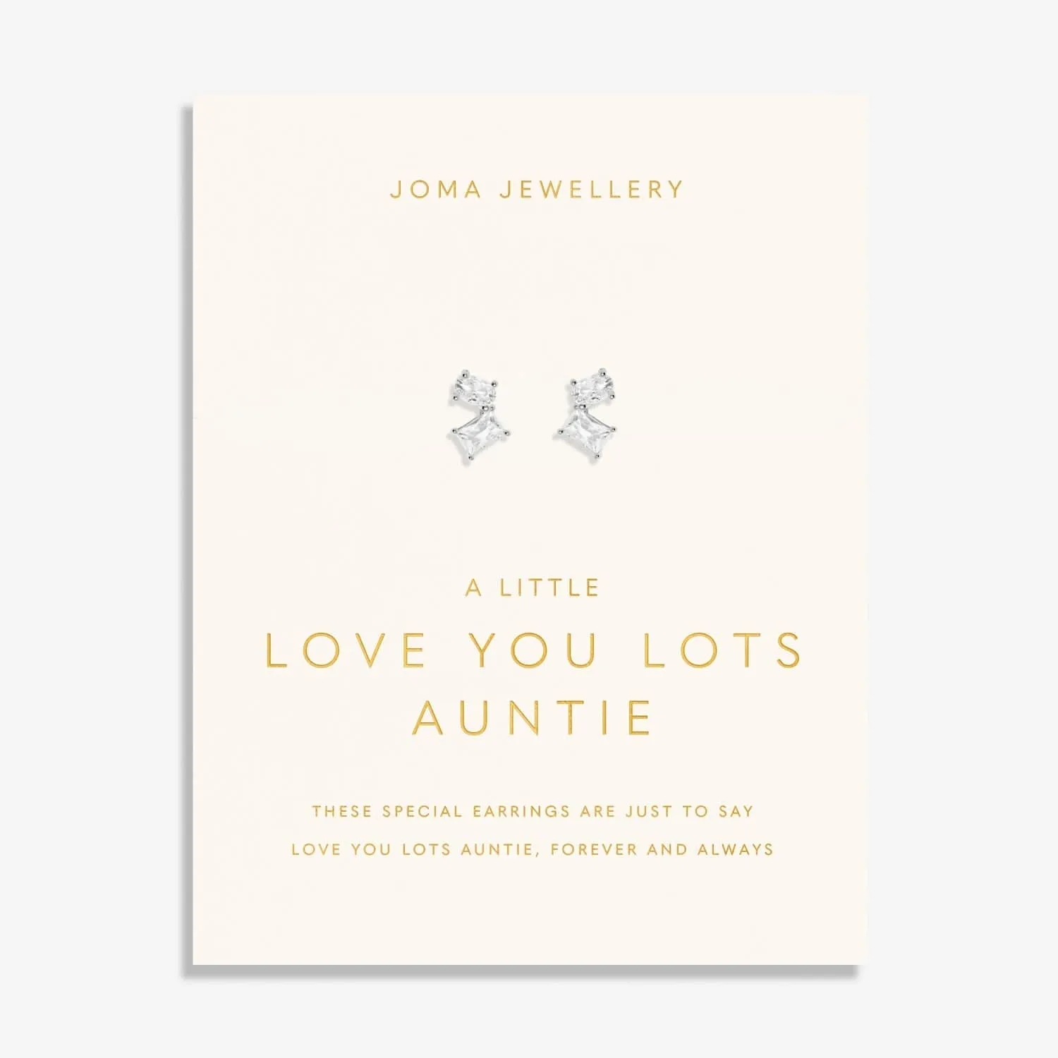 Love You Lots Love You Auntie Silver Plated Earrings 8091 Joma Jewellery