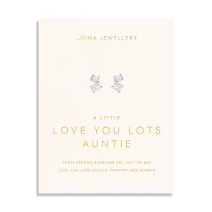 Love You Lots Love You Auntie Silver Plated Earrings 8091 Joma Jewellery