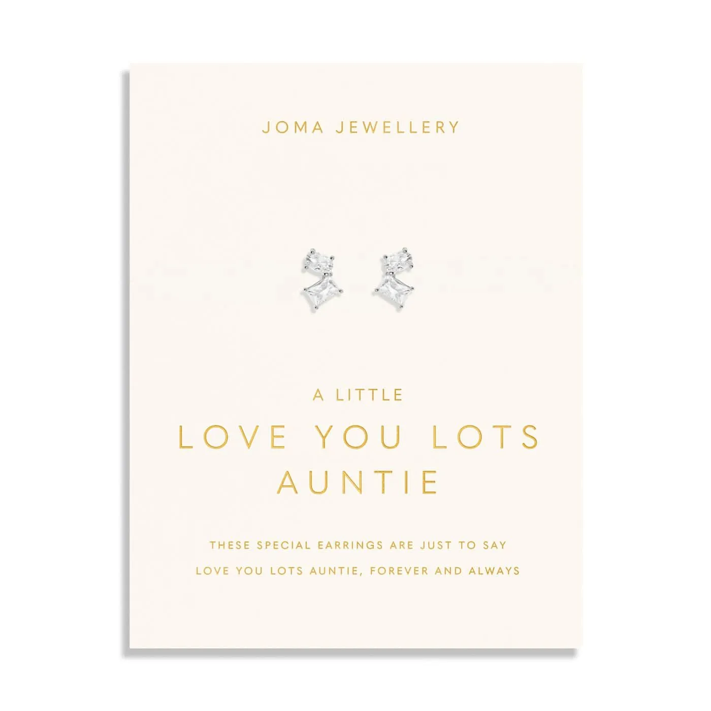 Love You Lots Love You Auntie Silver Plated Earrings 8091 Joma Jewellery
