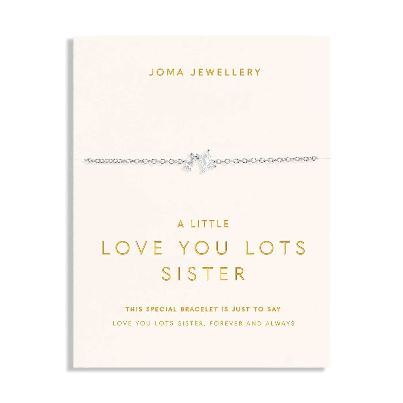 Love You Lots Love You Sister Silver Plated Bracelet 7701 Joma Jewellery