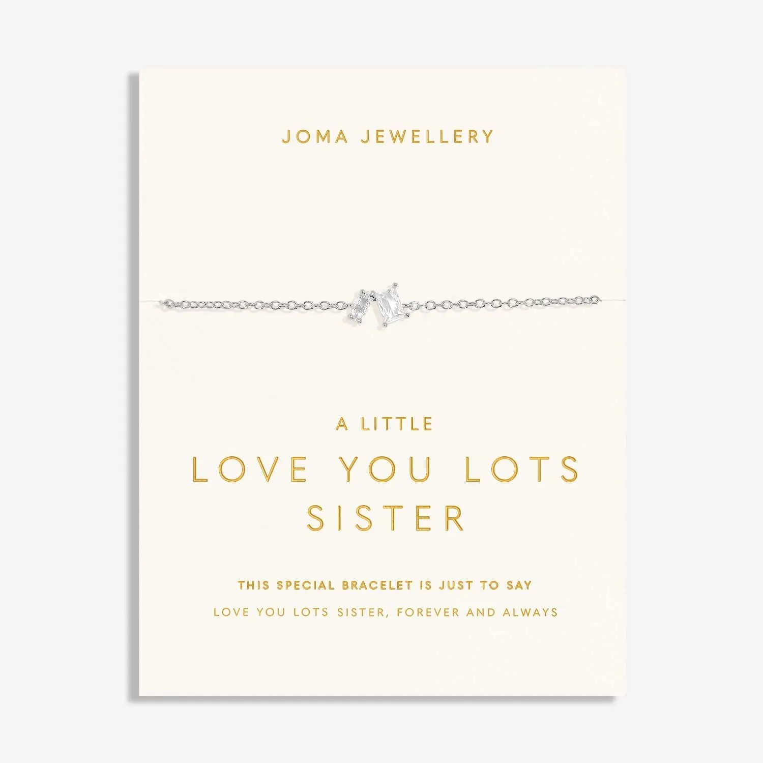 Love You Lots Love You Sister Silver Plated Bracelet 7701 Joma Jewellery