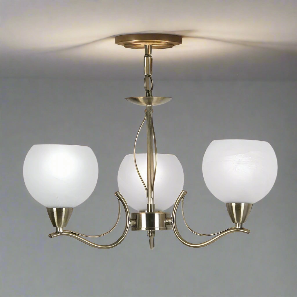Luanda 3 Light Antique Brass Pendant Chandelier simple ceiling design light
