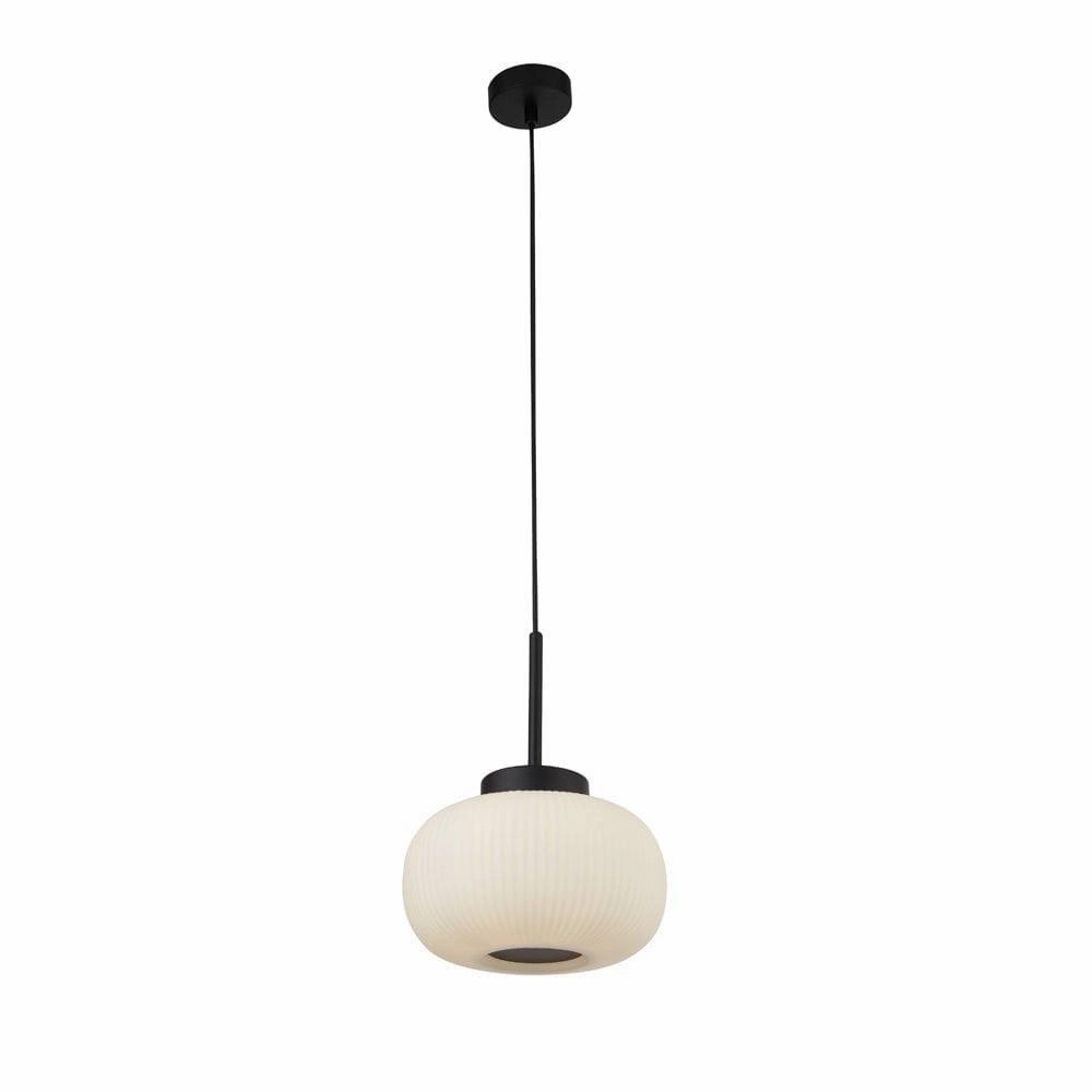 Lumina 1 Light Frosted Ribbed Glass Ceiling Pendant minimalist ceiling light