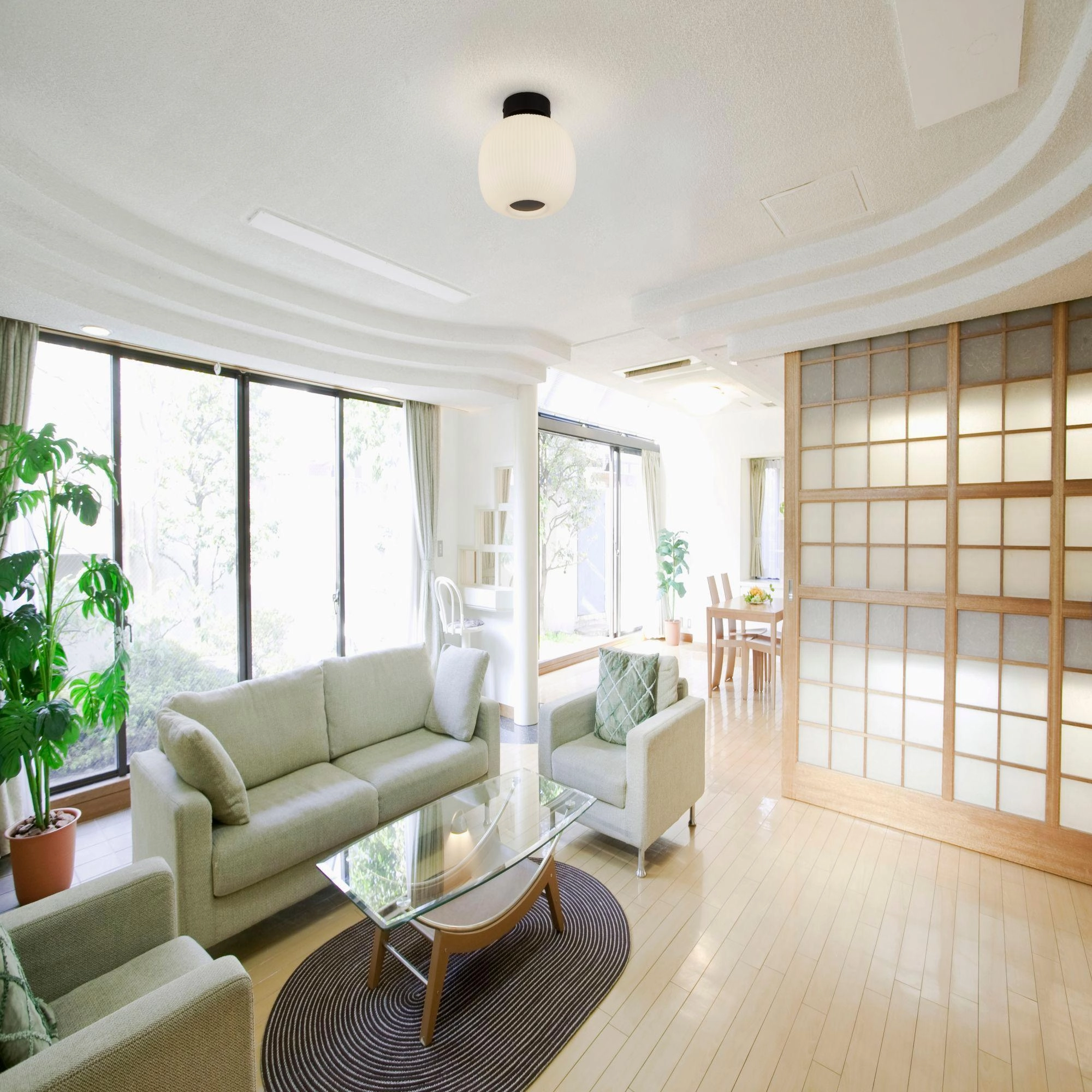 Lumina 1 Light Frosted Ribbed Glass Flush Ceiling Light