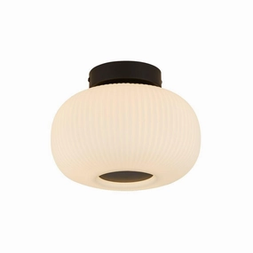 Lumina 1 Light Frosted Ribbed Glass Flush Ceiling Light simple ceiling design light