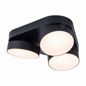 Lutec Stanos 3 Light Modern LED Flush Ceiling Light - Black simple ceiling design light