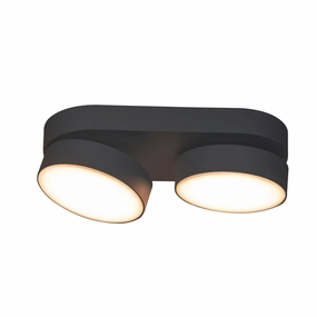 Lutec Stanos Flush LED Double Ceiling Light - Black simple ceiling design light