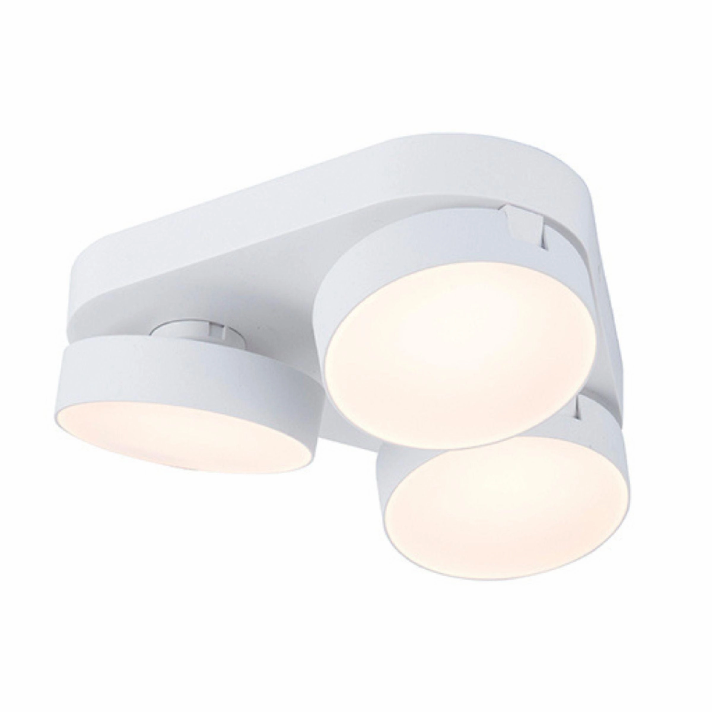 Lutec Stanos LED 3 Lamp Flush White Ceiling Light simple ceiling design light