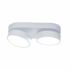 Lutec Stanos LED Flush 2 Lamp Ceiling Light - White simple ceiling design light