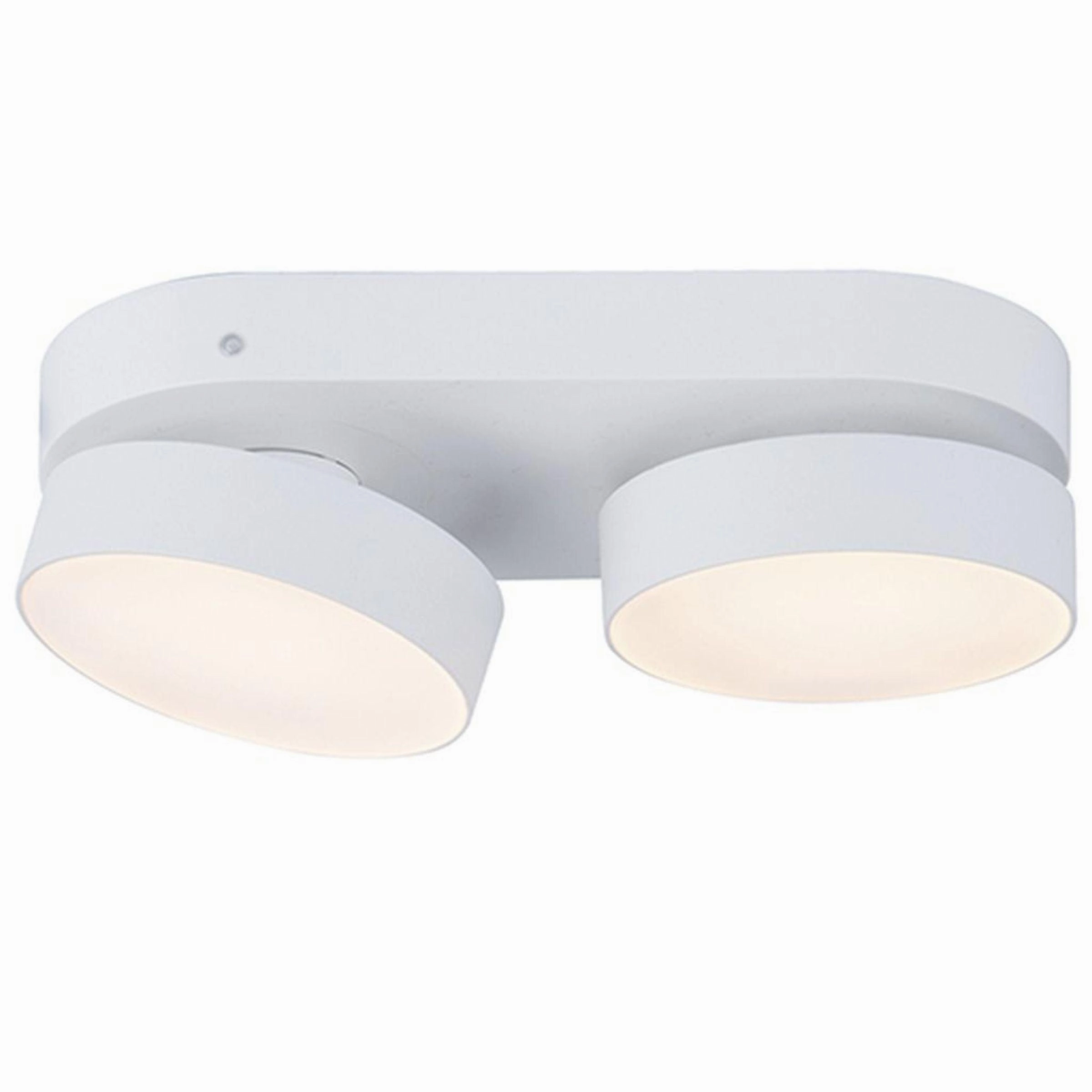 Lutec Stanos LED Flush 2 Lamp Ceiling Light - White