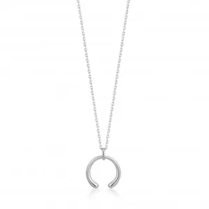 Luxe Minimalism Rhodium Luxe Curve Necklace N024-03H Ania Haie Jewellery