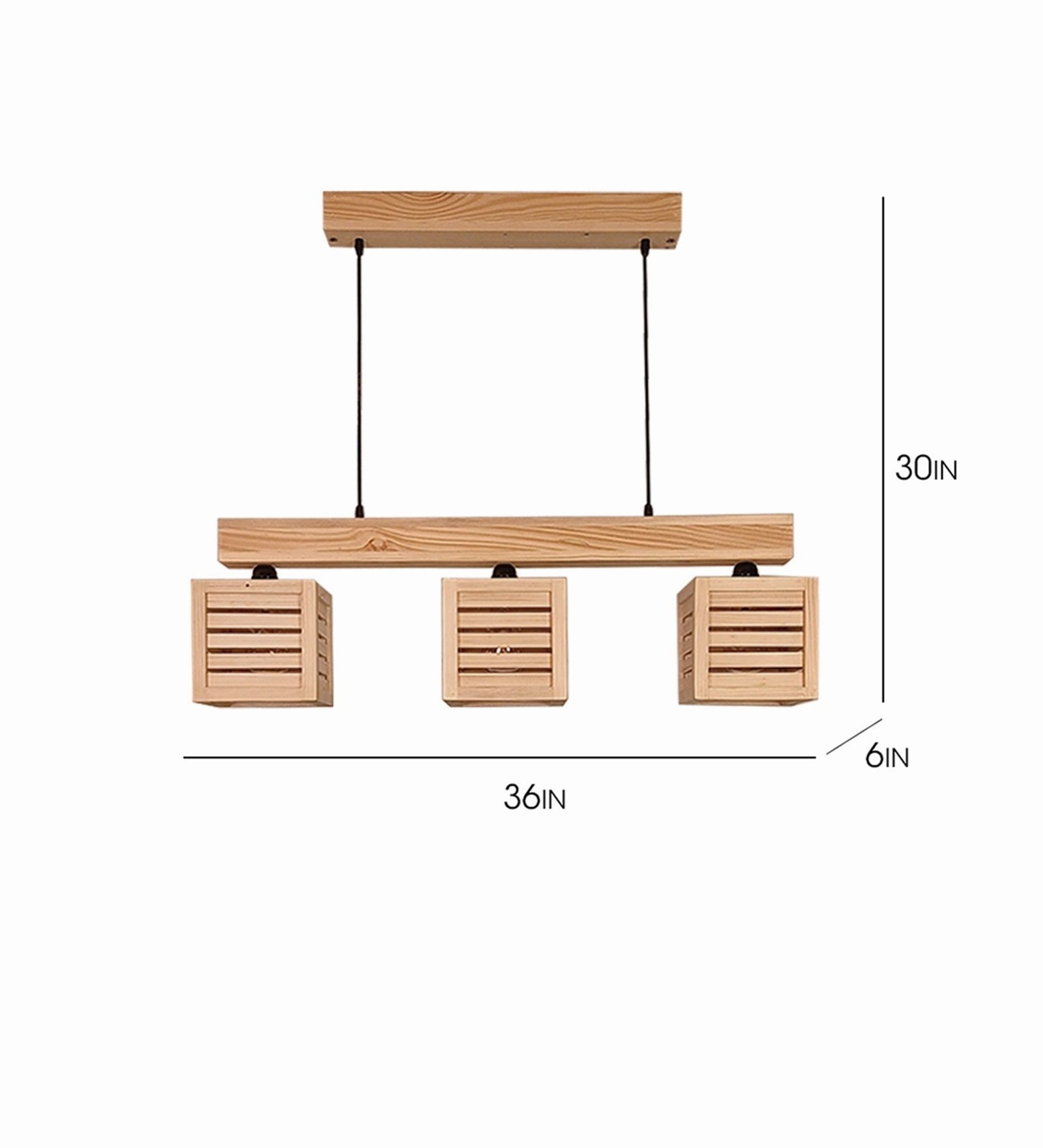 Lyon Beige Wooden Series Hanging Lamp (BULB NOT INCLUDED)