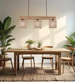 Lyon Beige Wooden Series Hanging Lamp (BULB NOT INCLUDED) contemporary ceiling fixture