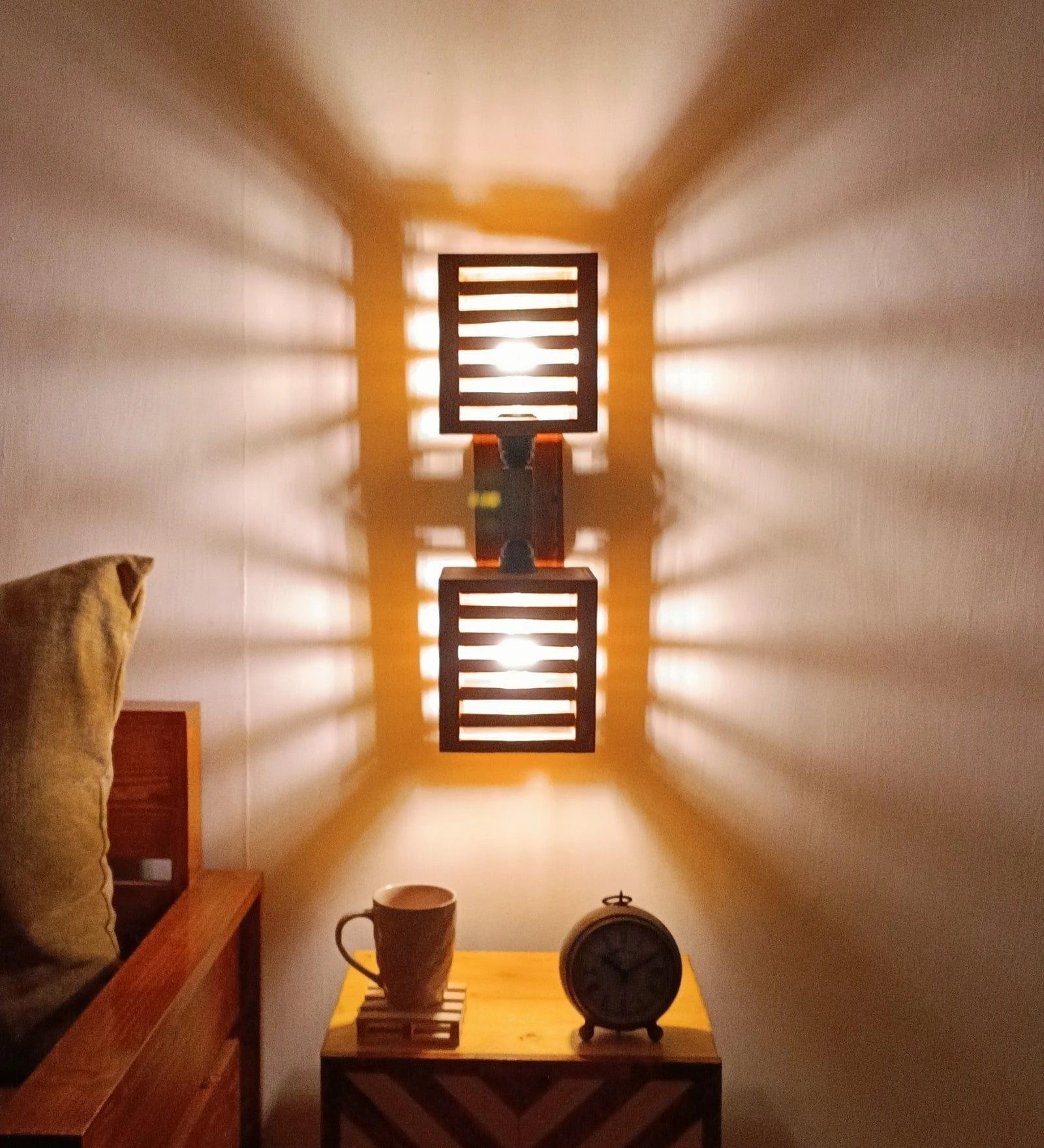 Lyon Duo Brown Wooden Wall Light (BULB NOT INCLUDED)