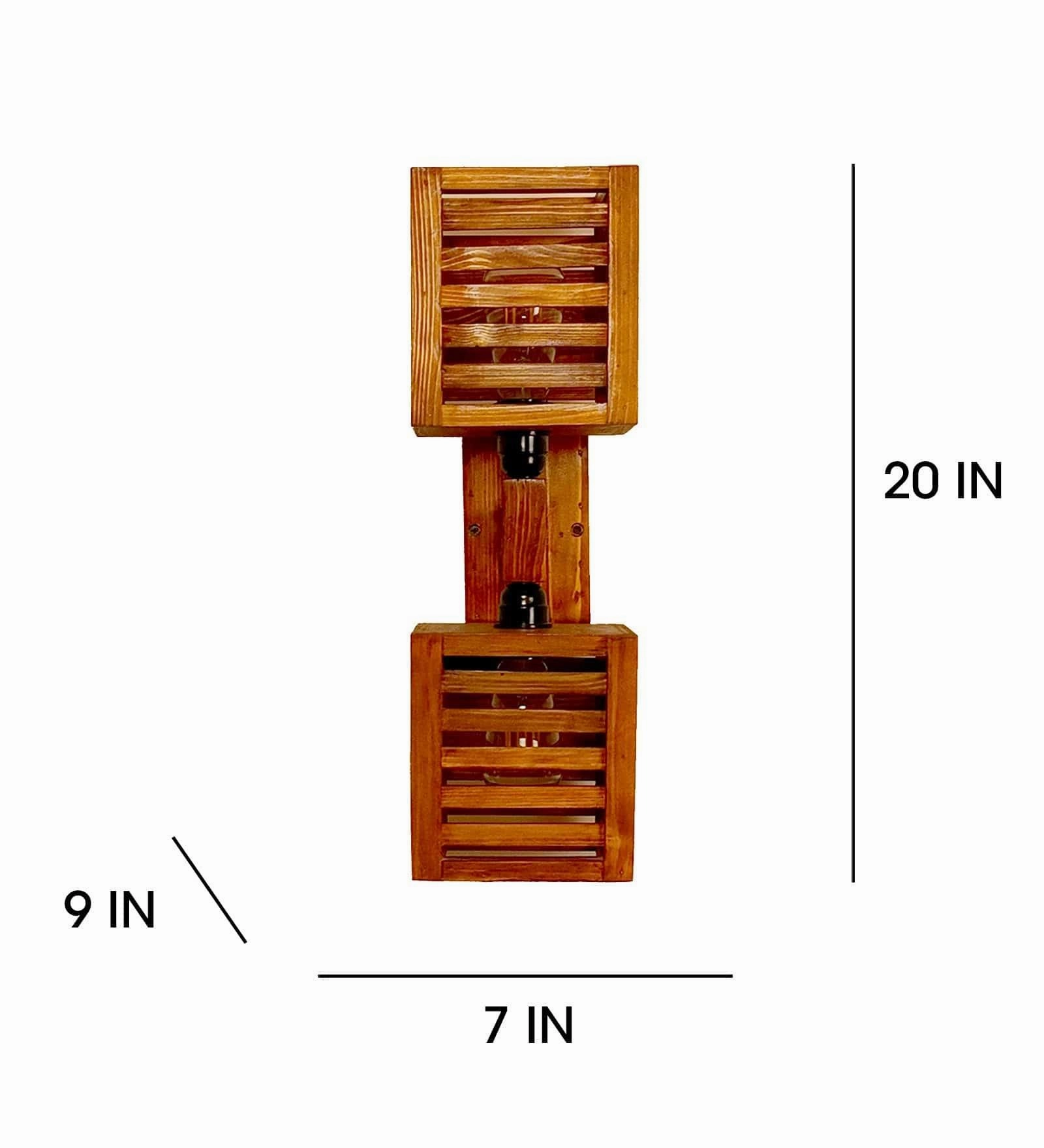 Lyon Duo Brown Wooden Wall Light (BULB NOT INCLUDED)