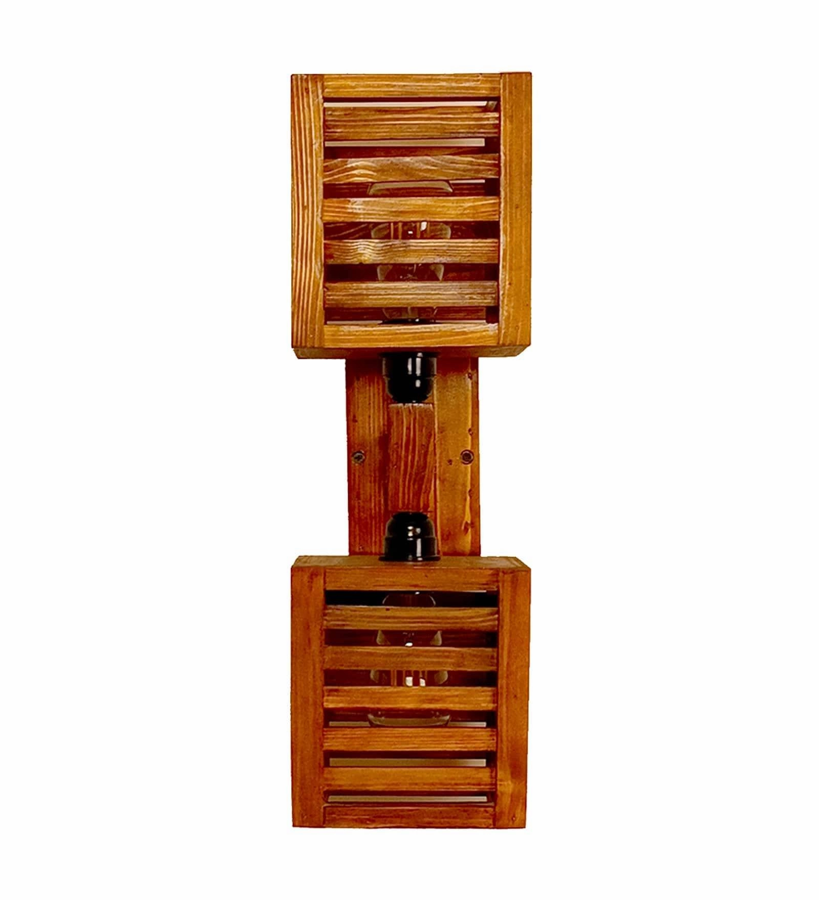 Lyon Duo Brown Wooden Wall Light (BULB NOT INCLUDED)