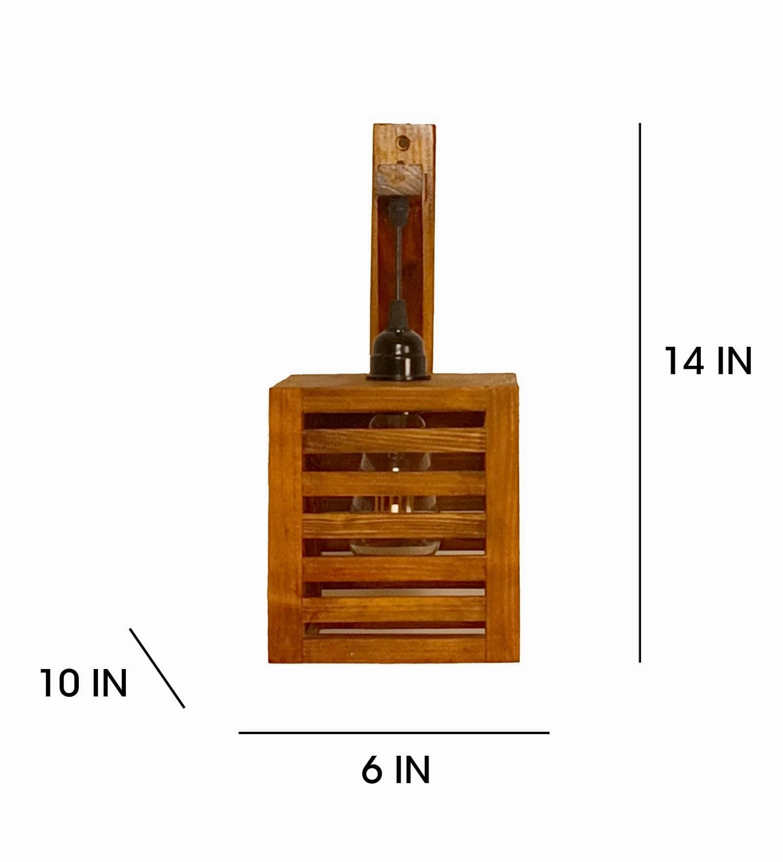 Lyon L Brown Wooden Wall Light (BULB NOT INCLUDED)
