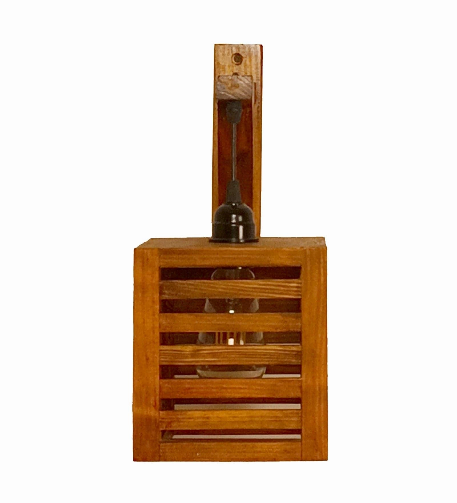 Lyon L Brown Wooden Wall Light (BULB NOT INCLUDED)