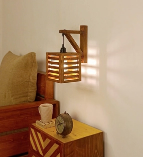 Lyon L Brown Wooden Wall Light (BULB NOT INCLUDED) vintage desk lamp