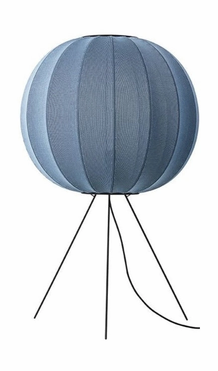 Made By Hand Knit Wit 60 Round Floor Lamp Medium, Blue Stone garden LED light