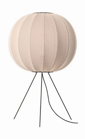 Made By Hand Knit Wit 60 Round Floor Lamp Medium, Sand Stone garden LED light