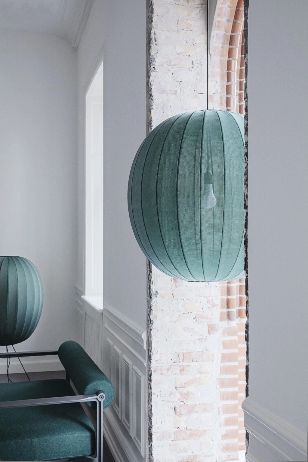 Made By Hand Knit Wit 65 High Oval Floor Lamp Medium, Seaweed