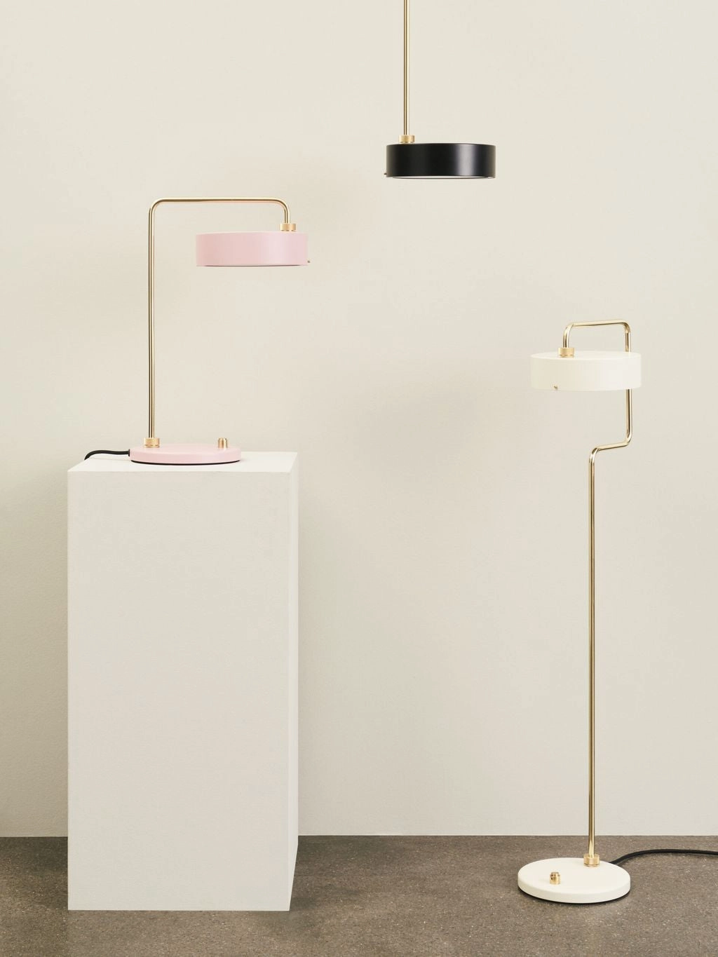 Made By Hand Petite Machine Floor Lamp H: 108, Oyster White