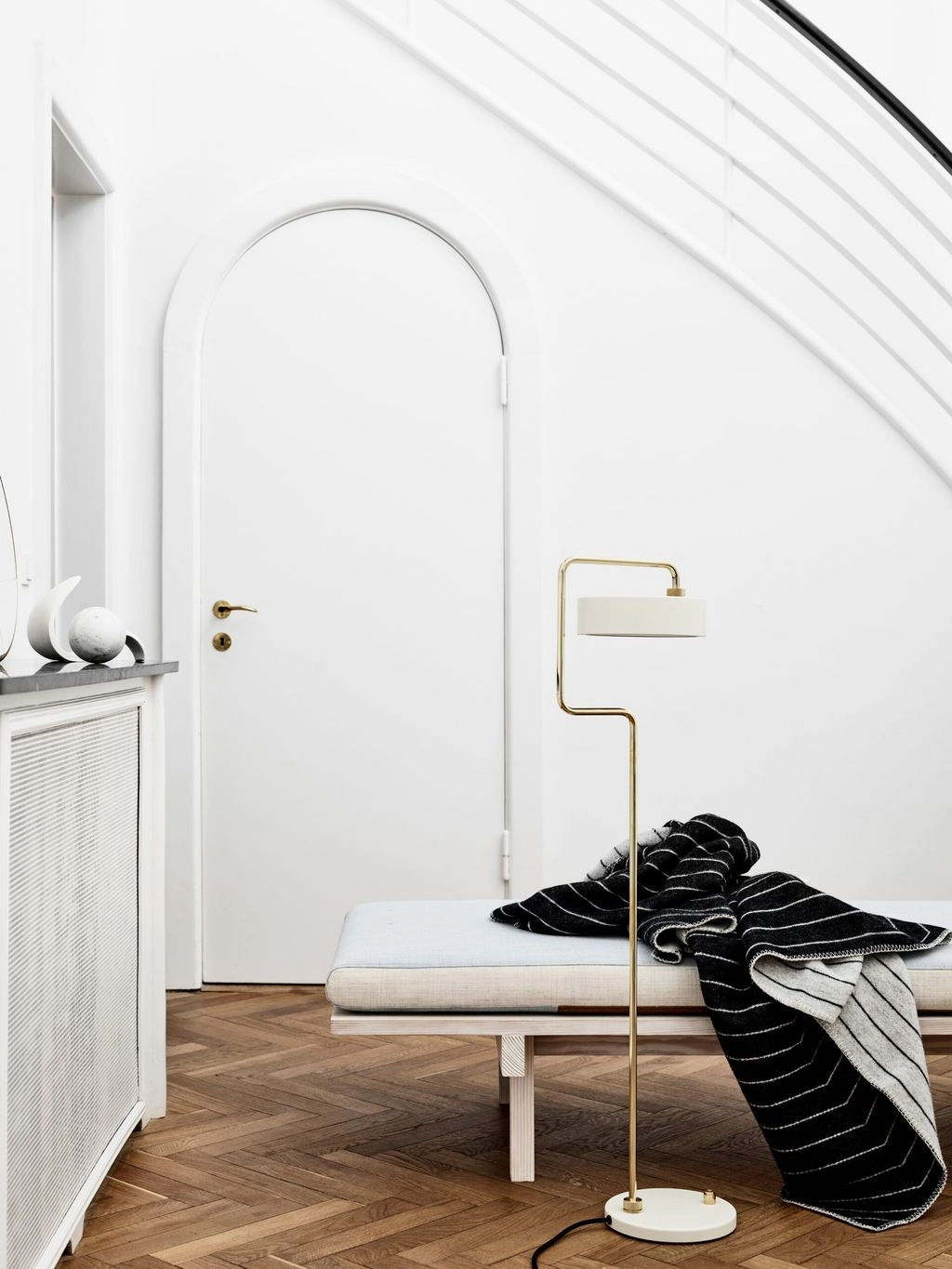 Made By Hand Petite Machine Floor Lamp H: 108, Royal Blue